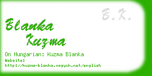 blanka kuzma business card